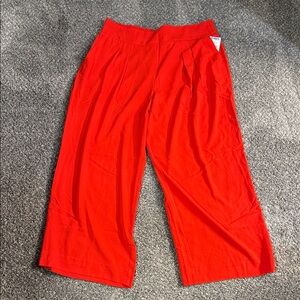 Nine West Vibrant Red orange wide leg pants xl NWT